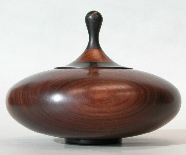 Rosewood and Ebony Lidded Hollow Form